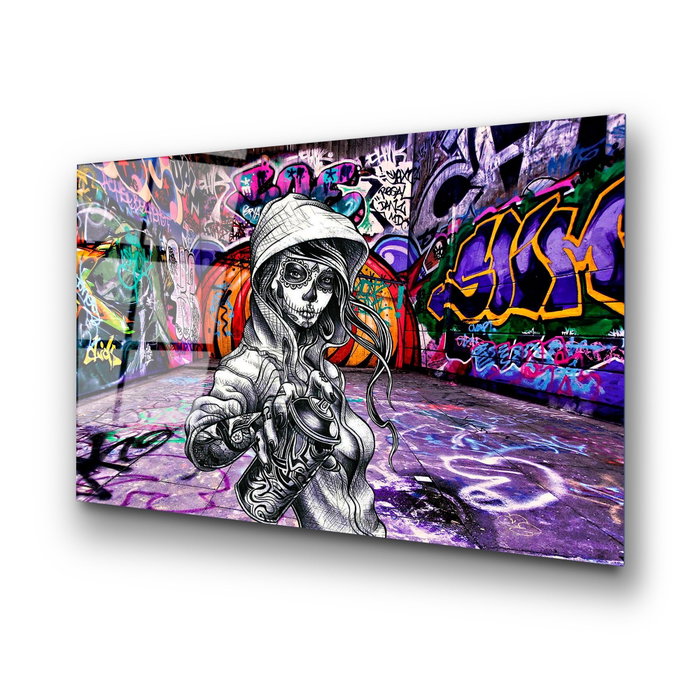 Wallity Pintura en Vidrio Templado Decorativo Multicolor 70 x 100 cm
